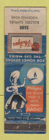 Matchbook Cover - Phillips 66 oil gas Sahr Builders Materials WORN