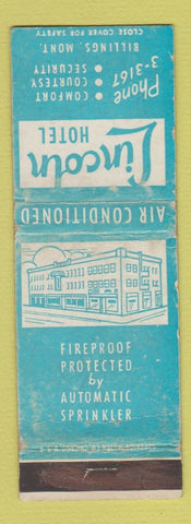 Matchbook Cover - Lincoln Hotel Billings MT WEAR
