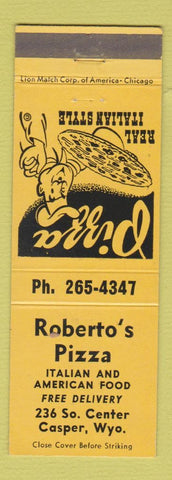 Matchbook Cover - Roberto's Pizza Casper WY