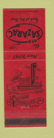 Matchbook Cover - New Sazarac Restaurant Peoria IL