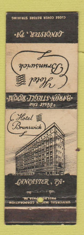 Matchbook Cover - Hotel Brunswick Lancaster PA