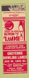 Matchbook Cover - Cheyenne Bowling Lanes WY WORN