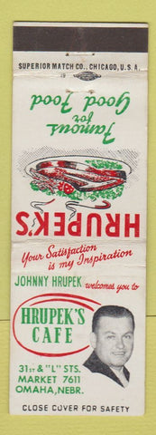 Matchbook Cover - Hrupek's Restaurant Omaha NE