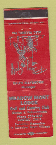 Matchbook Cover - Meadow Mont Lodge Arnold CA