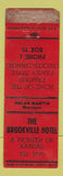 Matchbook Cover - Brookville Hotel KS WORN
