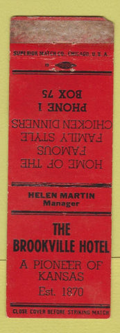 Matchbook Cover - Brookville Hotel KS WORN