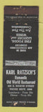 Matchbook Cover - Karl Katzsch's Restaurant Milwaukee? WI WORN