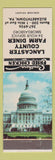 Matchbook Cover - Lancaster County Farm Diner Elizabethtown PA