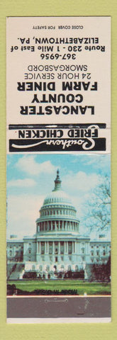 Matchbook Cover - Lancaster County Farm Diner Elizabethtown PA