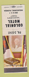 Matchbook Cover - Colonial Motel Melbourne FL