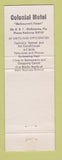 Matchbook Cover - Colonial Motel Melbourne FL