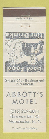 Matchbook Cover - Abbott's Motel Manchester NY