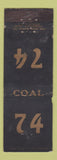 Matchbook Cover - Coal 74 Union Coal WORN