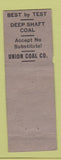 Matchbook Cover - Coal 74 Union Coal WORN