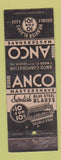 Matchbook Cover - Anco Razor Blades Pittsburgh PA ARROW WEAR