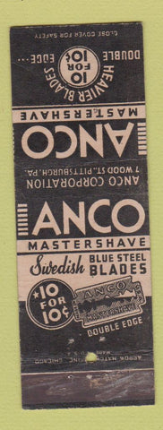 Matchbook Cover - Anco Razor Blades Pittsburgh PA ARROW WEAR