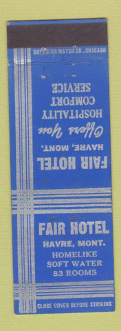 Matchbook Cover - Fair Hotel Havre MT