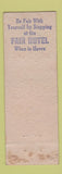Matchbook Cover - Fair Hotel Havre MT
