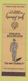 Matchbook Cover - Jack Schwartz Men's Clothes Newark NJ