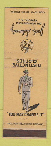 Matchbook Cover - Jack Schwartz Men's Clothes Newark NJ