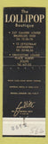 Matchbook Cover - Lollipop Boutique Clothes Antwerp Belgium Brussels