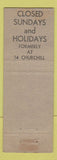 Matchbook Cover - Rene's Restaurant San Francisco CA WEAR