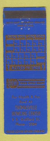 Matchbook Cover - Thomasville Bowling Center