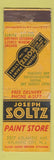 Matchbook Cover - Joseph Soltz Paint Store Atlantic City NJ WEAR