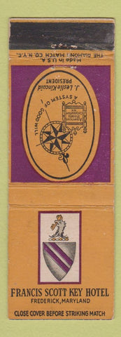 Matchbook Cover - Francis Scott Key Hotel Frederick MD