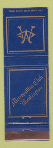Matchbook Cover - Metropolitan Club Washington DC?