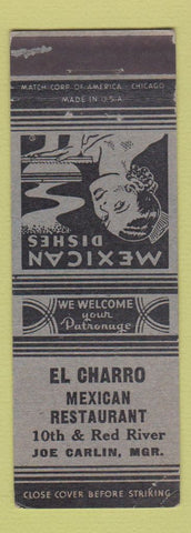 Matchbook Cover - El Charro Mexican Restaurant girlie WEAR