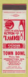 Matchbook Cover - Town Bowling Germantown WI low phone #