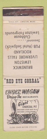 Matchbook Cover - Chuck Wagon Drive In Lewiston ME WEAR