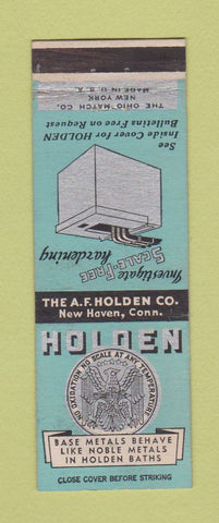 Matchbook Cover - Holden Metal Hardening New Haven CT