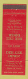 Matchbook Cover - Dee Cee Diner Washington DC