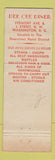 Matchbook Cover - Dee Cee Diner Washington DC