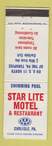 Matchbook Cover - Star Lite Motel Carlisle PA