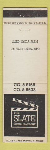 Matchbook Cover - The Slate Restaurant New York CIty