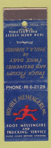 Matchbook Cover - Hourly Messengers Inc Philadelphia PA