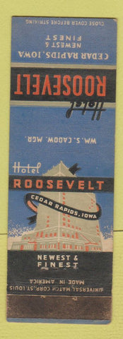 Matchbook Cover - Hotel Roosevelt Cedar Rapids IA WEAR