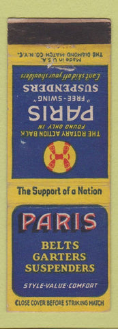 Matchbook Cover - Paris Belts Garters Suspenders