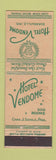 Matchbook Cover - Hotel Vendome Evansville IN WEAR