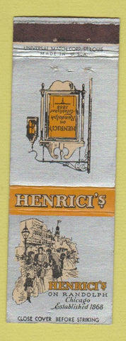 Matchbook Cover - Henrici's Chicago IL