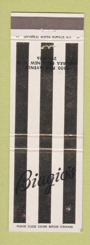 Matchbook Cover - Biagio's Restaurant Niagara Falls NY