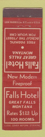 Matchbook Cover - Falls Hotel Great Falls MT