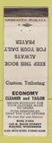 Matchbook Cover - Economy Cleaner and Tailor Racine WI