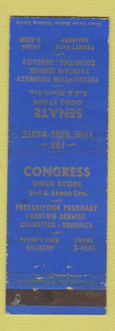 Matchbook Cover - Senat Drug Store Congress Philadelphia?