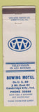 Matchbook Cover - Bowing Motel Cambridge City IN