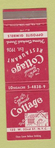 Matchbook Cover - Cup n Saucer Cottage Restaurant New York City
