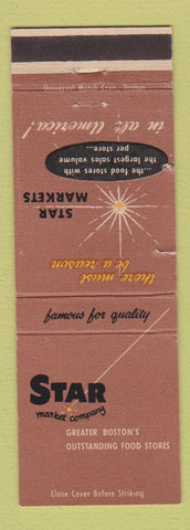 Matchbook Cover - Star Market Boston MA grocery WEAR